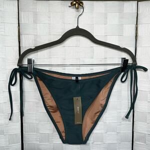 J. Crew Women’s Ribbed Curve Waist Bikini Bottom Size Large Teal Blue